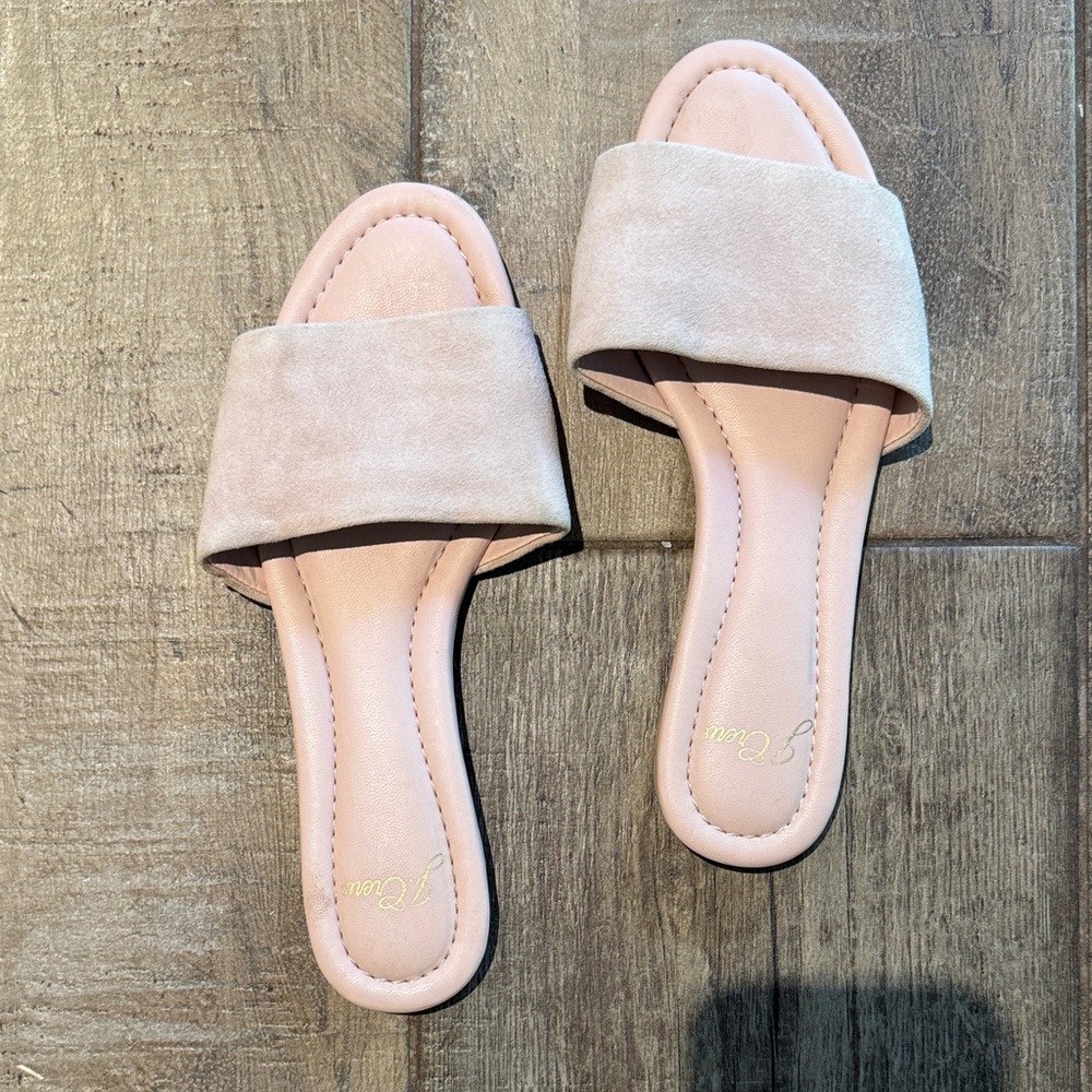 J. Crew Blush Pink Slide Sandals